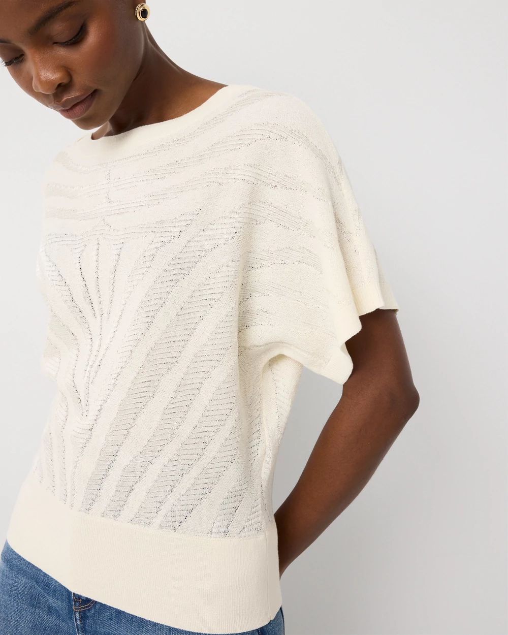 Zebra Jacquard Pullover Sweater | White House Black Market